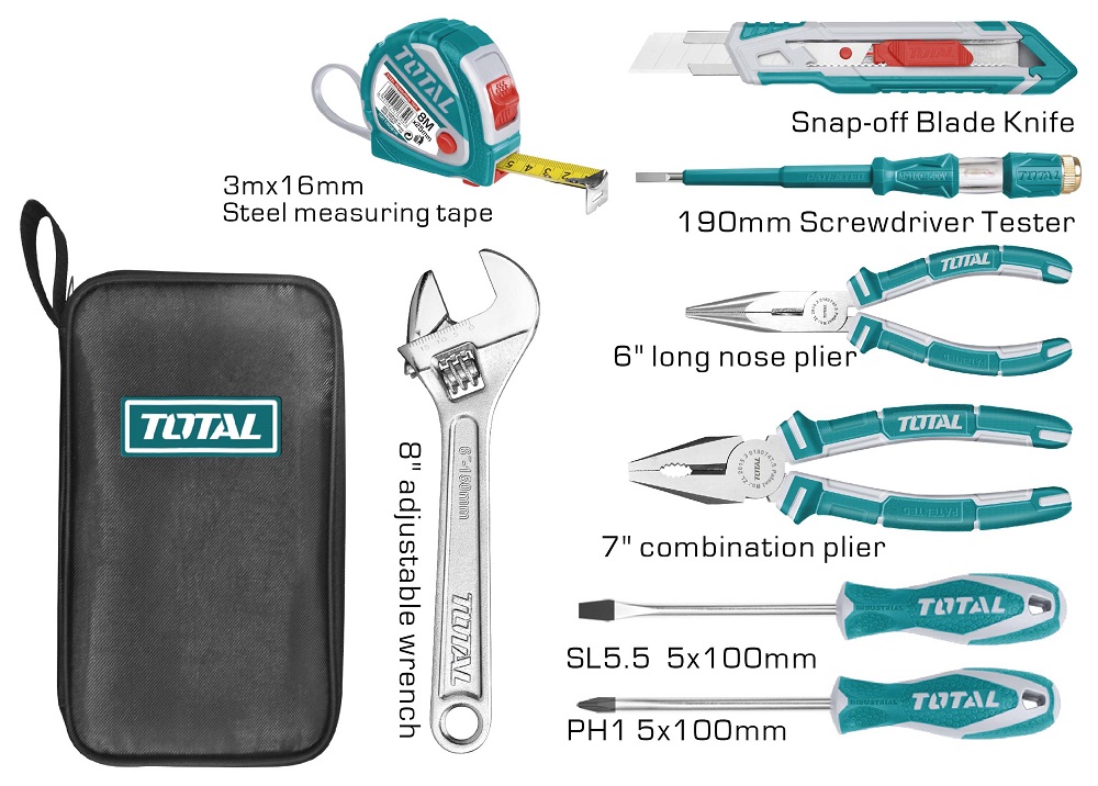 Kit Total Herramientas 8 Pcs Estuche